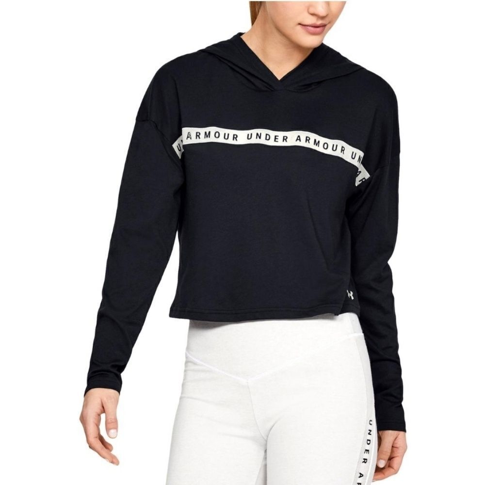 Under Armour Logo Taped Cropped Hoodie‎